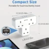 Plug Adapter 3 Way with 3 USB(1 Type C)