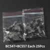 50pcs/set BC547 BC557 Transistors