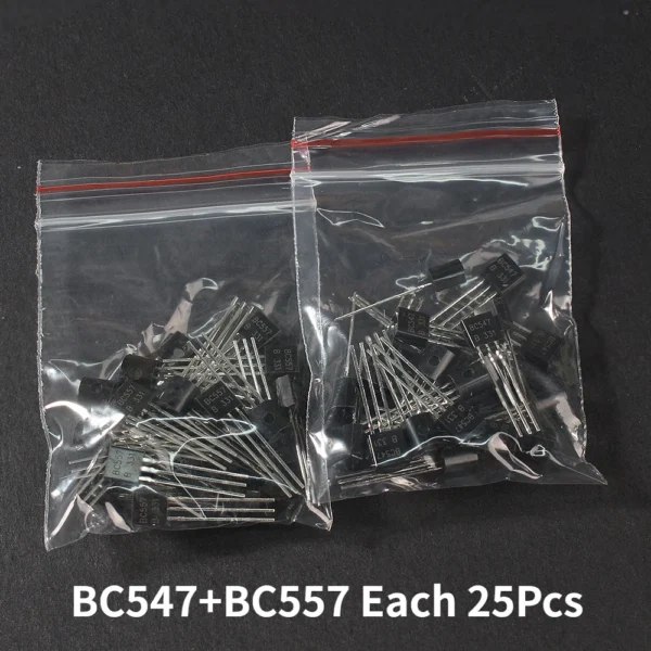 50pcs/set BC547 BC557 Transistors