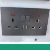 1pc UK Standard 2 Open 13A Switch Socket with Dual USB Ports